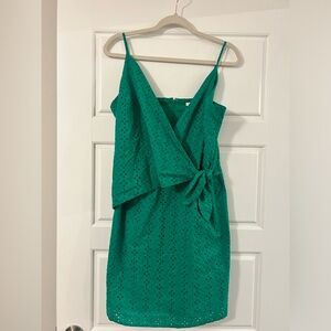 Gianni Bini Green Eyelet Mini Wrap Dress Size XL